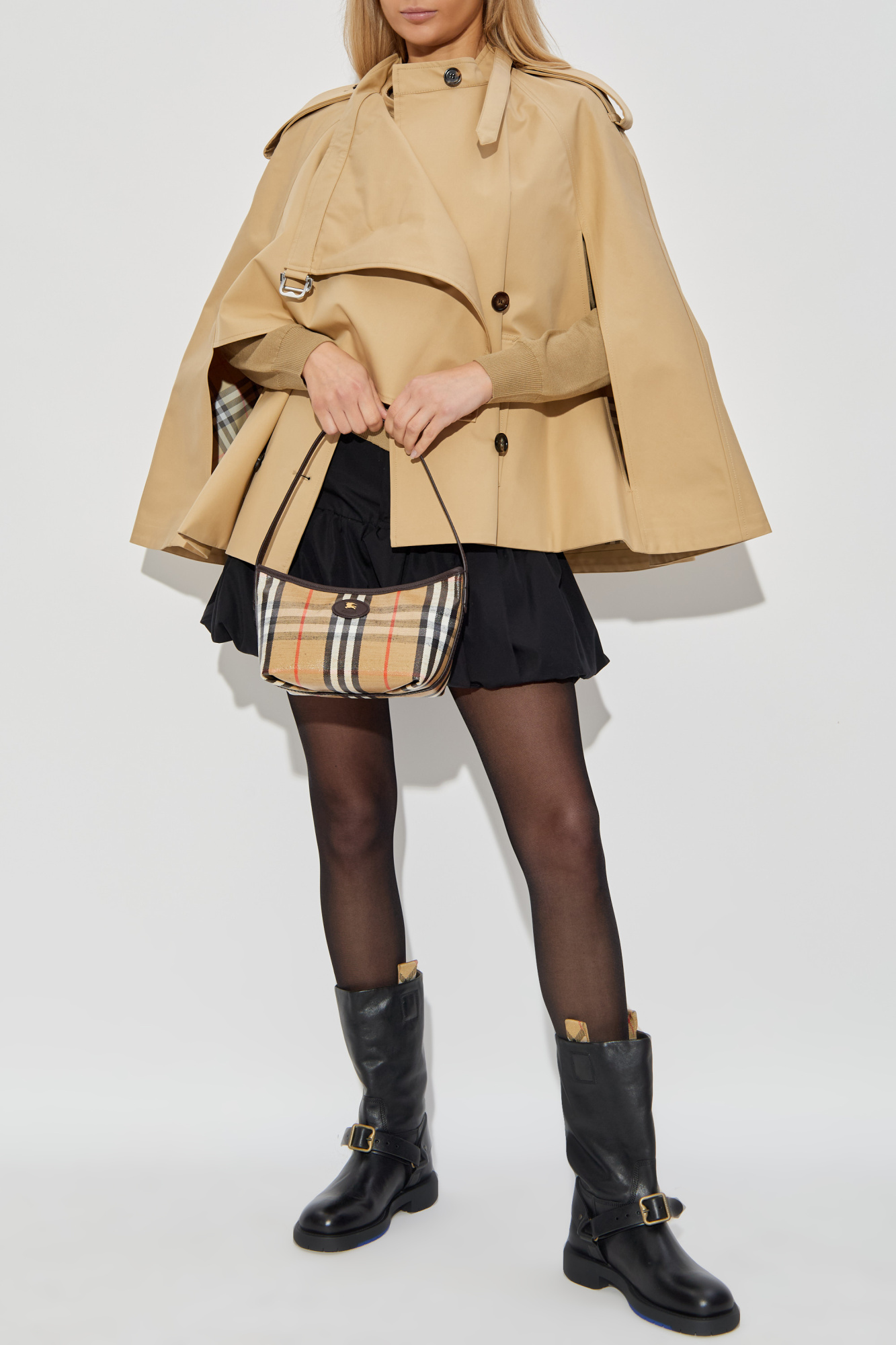 ミドルブーツ BURBERRY Women Boots 8077784 A1189 BLACK SchaferandweinerShops Japan - Black 'Saddle' biker boots